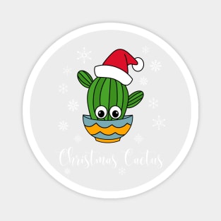 Christmas Cactus - Cactus With A Santa Hat In A Bowl Magnet